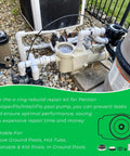Installed DIY Pool Pump Repair Kit For WhisperFlo IntelliFlo Includes Impeller Gasket, Drain Plug O Rings, Lid O Ring, Diffuser O Ring, PS-1000 Shaft Seal Built 2008 And Later Replacement Kit