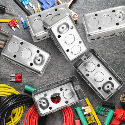20 Pack Galvanized Steel Electrical Box 4 By 2 Inch Utility Junction Box 1-7/8 Inch Deep Raised Ground Square 13 Cu In Capacity