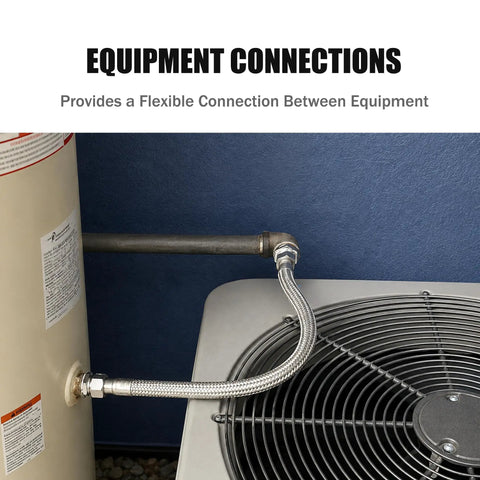 High Grade Top Shelf Air Compressor Jumper Hose 1/2 Inch Npt X 20 Inch Flexible Braided Tube connecting equipment.