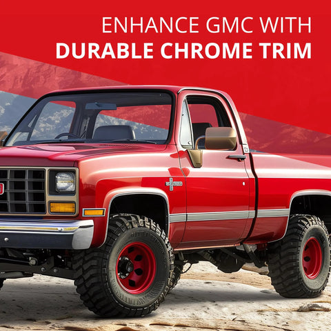 All-Fit square-body chrome side molding, 2.25 in for 1973–1987 Chevy C10/GMC pickups