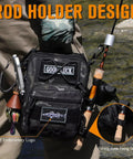 Go Light Fly Fishing Sling Pack That Keeps Gear Dry Waterproof Tackle Bag With Ten Point Nine Inch Tablet Compartment on person
