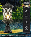 Old School Exterior Lamp Post Light With Water Glass Lampshade Outdoor Post Light Weatherproof 60W E26 Die Cast Aluminum