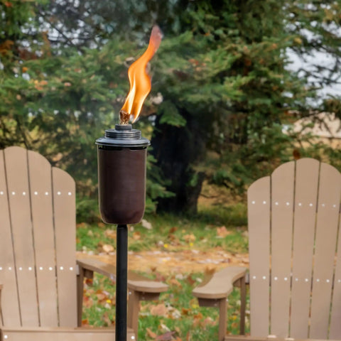 2-Pack Honey Copper Outdoor Torches For Patio Backyard And Garden No-Fuss Ready-To-Go Easy-Install Tiki Style Torches