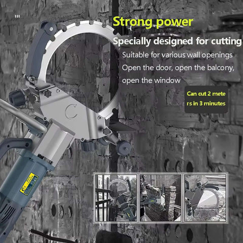 High Octane 8800W Electric Ring Saw Wall Cutters Pro Grade Concrete Block Slotters 27Cm Deep Granite cutting through wall.