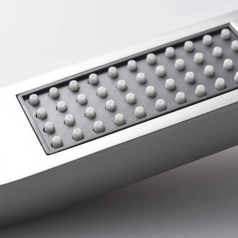 Close-up of anti-clog silicone jets on Brushed Nickel Solid Brass High Pressure Handheld Shower Head Detachable With 59-Inch Stainless Steel Hose And Adjustable Bracket Set Anti-Clog Silicone Jets For Thick Hair Boss Grade.