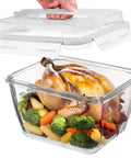 Gigantic 17 Cup Glass Food Storage With Lids Leakproof BPA Free Mega Meal Prep Container for Roasting Turkey and Storing Leftovers