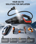 4 In 1 Portable Car Vacuum And Tire Inflator With Led Light And Digital Dual Displays 150 PSI Air Compressor on mountain top