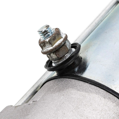 Close-up of connection bolt on Beefed Up Starter Motor Assembly 4014037 For Polaris Ranger RZR 900 XP Turbo General 1000.
