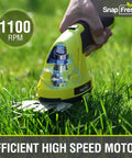Close-up of 2 In 1 Cordless Hedge Trimmer And Grass Shears For Garden Yard And Lawn Lightweight Handheld Electric Trimmer With 1100 RPM Motor cutting grass