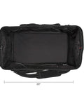 Top view of open 20 Inch Durable Canvas Tool Tote for Painters Carpenters and Builders, showing main compartment, black color.