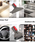 6 In 1 Accessory Tool Kit Attachment Set With Extension Hose For Cordless Vacuum Cleaners showing mattress and stubborn brush tools