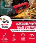Beefy Heavy Duty 9 Inch Angle Grinder With 17.2 Amp Motor Delivers 6300 RPM For Metal And Concrete Cutting in use
