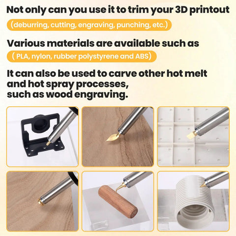 Eight Piece Copper 3D Printer Smoothing Tool Kit With Gold Tips And Connector Pro Grade Finishing Set For Precise Smooth Surfaces