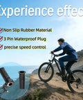 Cyclist using Full Twist Throttle Grip For Ebikes And Scooters, 12V To 72V Universal Voltage, 22.2mm Handlebar, 3Pin Waterproof Connector