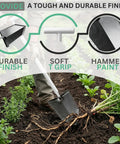 Metal Detecting Shovel For Treasure Hunting And Gardening, Heavy Duty Root Slayer With Double Serrated Blade digging through roots