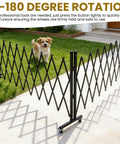 Beefy Pro Heavy Duty Expandable Steel Safety Gate With Smooth Glide Casters Mobile Scissor Safety Barrier installed outdoors.