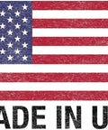 Flag with 'Made in USA' text representing products manufactured in the United States.