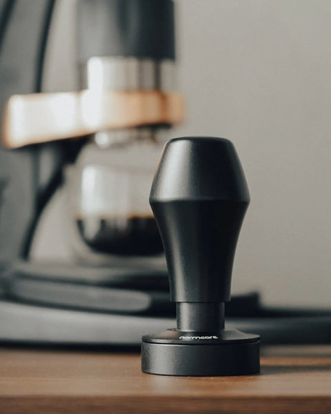 45.5mm Spring Loaded Coffee Tamper V4 For Flair Pro And Pro 2 Espresso Machines With 304 Stainless Flat Base and Black Handle