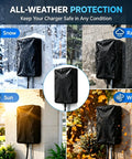 No Sweat Heavy Duty EV Charger Cover Compatible With Lectron V Box Pro Nacs Plugs shows all-weather protection for charger.