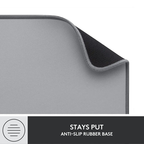 Studio Series Desk Mat Large Extended Desk Pad With Anti Slip Base Spill Resistant Durable Design Soft Cloth Surface Mid Gray