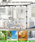 4x6 Ft Clear Tarp For Outdoor Use Heavy Duty PE Clear Vinyl Tarp With Reinforced Grommets shown on patio in winter setting