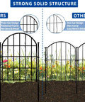 Comparison of 26 Pack Decorative Garden Fence 22 Inch By 28 Foot Arched No Dig Border Fence vs standard fence in garden setting