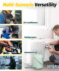 Illustration of Heavy Duty 3 Ft Charging Vacuum Hose With 3/8 In Fittings used in refrigeration and AC equipment scenarios.