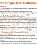 Wire stripper user instructions detailing operation and adjustment for Knockout Performance Wire Stripper Machine For Scrap Copper.