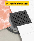 Shower Drain 24 Inch With Removable Pattern Grate Matte Black Stainless Steel 304 Anti Corrosion Built To Last Floor Drain