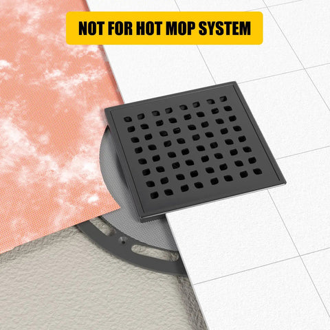 Shower Drain 24 Inch With Removable Pattern Grate Matte Black Stainless Steel 304 Anti Corrosion Built To Last Floor Drain
