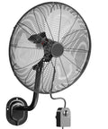 20 Inch High Velocity Wall Mount Industrial Fan With 7200 CFM Wired Remote shown mounted with 6 Ft cord