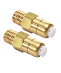 Two Tool Daily brass thermal release valves for pressure washer pump, 1/4 in NPT, with white plastic actuators
