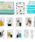Hands On Electric Circuit Kit For Kids And Students 8 Experiments In 7 Sets With Series And Parallel Circuits Seawater Power Fruit Batteries Beginner Friendly Electrical Science Projects kit box, book, wires and cups