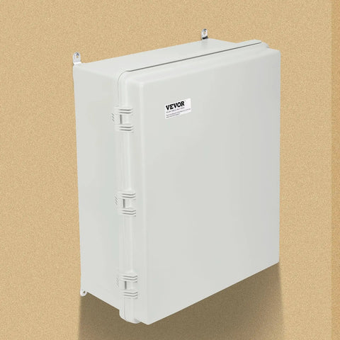 Side view of Weatherproof Junction Box Made From Heavy Duty ABS With Sturdy Hinged Lid And Stainless Steel Lock, IP67 Rated
