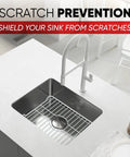Kitchen sink with Heavy Duty Sink Protector Grid For Your Kitchen Sink Black Metal Drain Rack 18.1 x 12.3 x 1 In Rust Resistant Coating