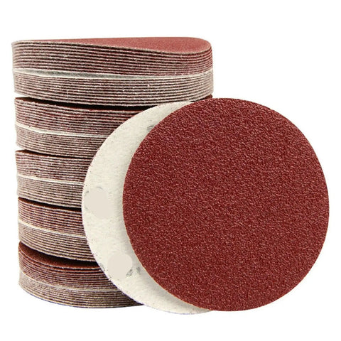Premium Sandpaper Discs 25 Pcs With Hook And Loop Back, Grits From 40 To 3000 for Metal Wood Polishing stacked and ready to use.
