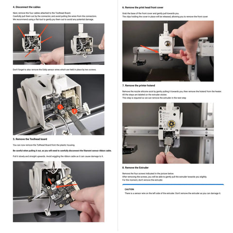 Step-by-step installation guide for A1 Mini Extruder Replacement Toolhead with Hardened Steel Dual Gear, Filament Cutter, and Motor
