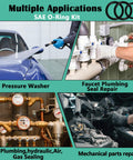 SAE O-ring kit, Buna-N, 32 sizes, 1086 pcs, includes 4 pick & hook for automotive, hydraulic, plumbing repairs