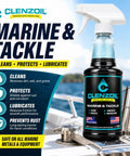 Marine Gear Lubricant And Cleaner For Reels, Boat Motors, Downriggers And Tackle, 16 oz trigger spray bottle on boat deck