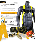 Gator Roof Anchor Kit Temporary Reusable Roof Anchor With 50 Ft Vertical Lifeline Rope, Pro Grade Full Body Safety Harness