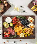 Heavy Duty End Grain Walnut Cutting Board Set Premium Wood Chopping Block For Kitchen Cooking Food Prep with vibrant snacks.