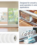 Pack Of Four White Plastic Roller Idler Bearings Pulleys 8x35x15mm For Sliding Doors Furniture Hardware Quiet Easy Glide Nylon Track Wheel For Home Improvement Projects, white nylon wheel close-up