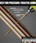No Pre Drill Needed Outdoor Wood Deck Fasteners Size 10 X 3 Inches Rust Resistant Tan Epoxy Coated 5 Pound Pack With T25 Torx Drive Bit For Pressure Treated Lumber Fences And Decks