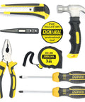 Compact Mini Tool Set For Students And Dorm Living Handy Home Repair Kit With durable chrome finished steel tools and TPR grips