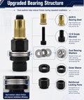 Upgraded bearing structure with GCR15 steel and dual washers for Heavy Duty Carbon Steel Rivet Nut Tool Kit with M3 to M12