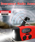 Emergency Hand Crank Radio With LED Flashlight AM FM NOAA Weather Radio 2000mAh Power Bank USB Charging Solar Powered Portable Prepper Gear