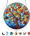 Colorful Jigsaw Puzzle Sun Catcher Kit With 83 Pieces DIY Unique Dawn Blossom Sea Design for windows and garden decor