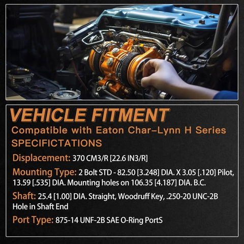 Hydraulic Gerotor Motor Replacement For Eaton CharLynn H Series Compatible With OEM 101-1040-009 1011040009 1011040 101-1040 Built To Last For Heavy Duty Hydraulic Systems