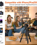 68 Inch Camera Tripod For Phone And Tablet, All In One Travel Stand With Remote used for group photo with iPhone in living room