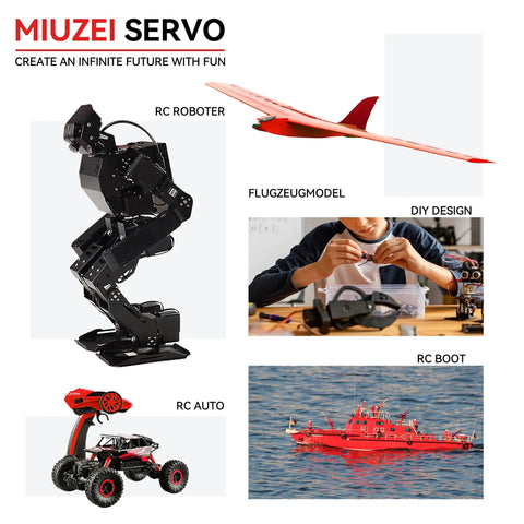 RC robots, model planes, and boats using Beefy High Torque RC Servo With Metal Gear Waterproof Digital Servo for DIY projects